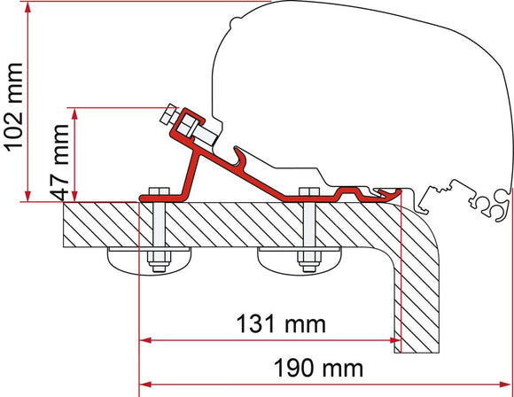 KIT STANDARD - SOPORTE PARA TOLDOS FIAMMA F80 L